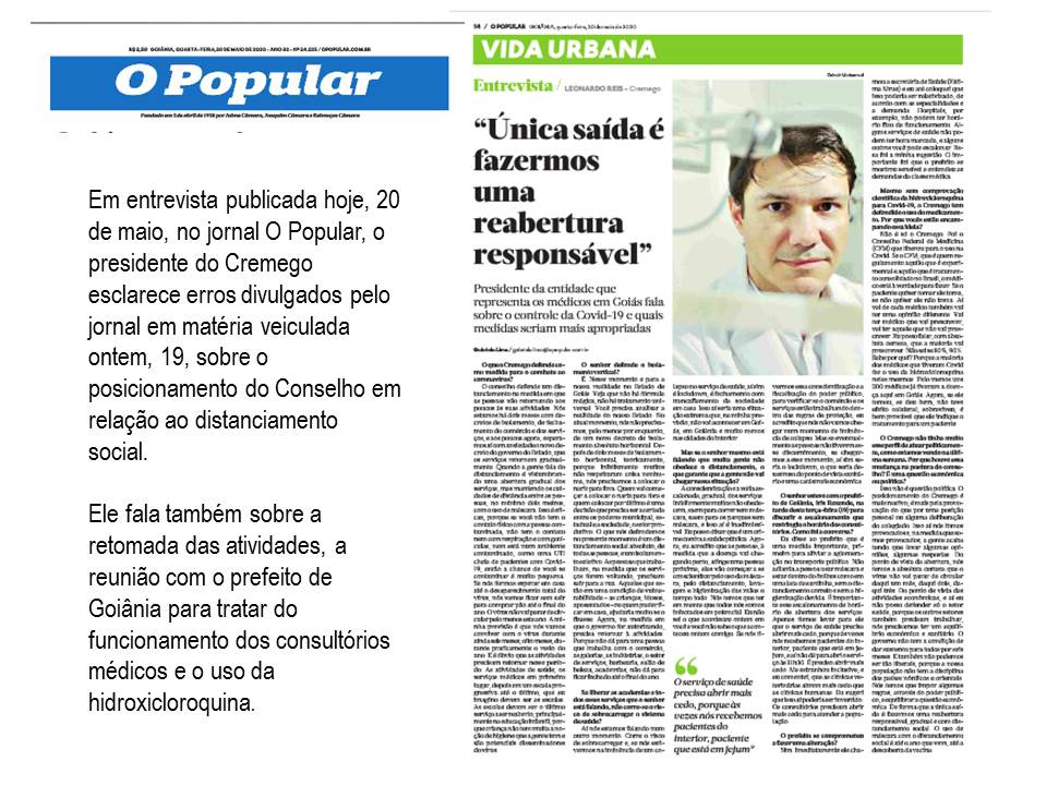 NA MÍDIA O POPULAR 20 05 20