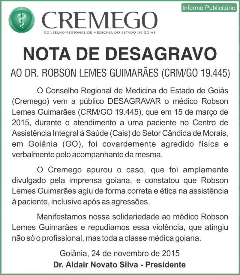 NOTA DE DESAGRAVO DR ROBSON LEMES  24 11 15