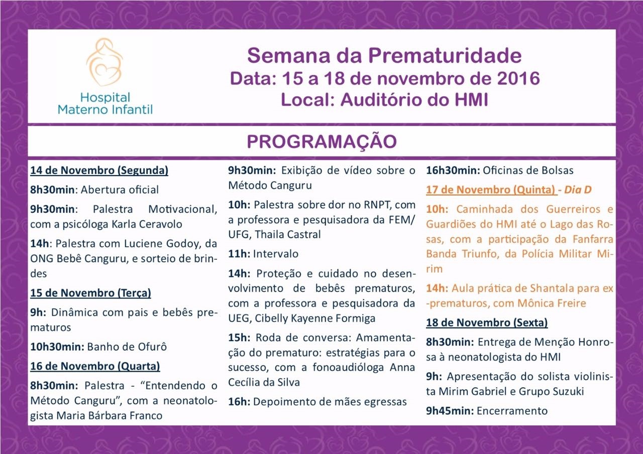 SERMANA PREMATURO HMI NOVEMBRO 2016