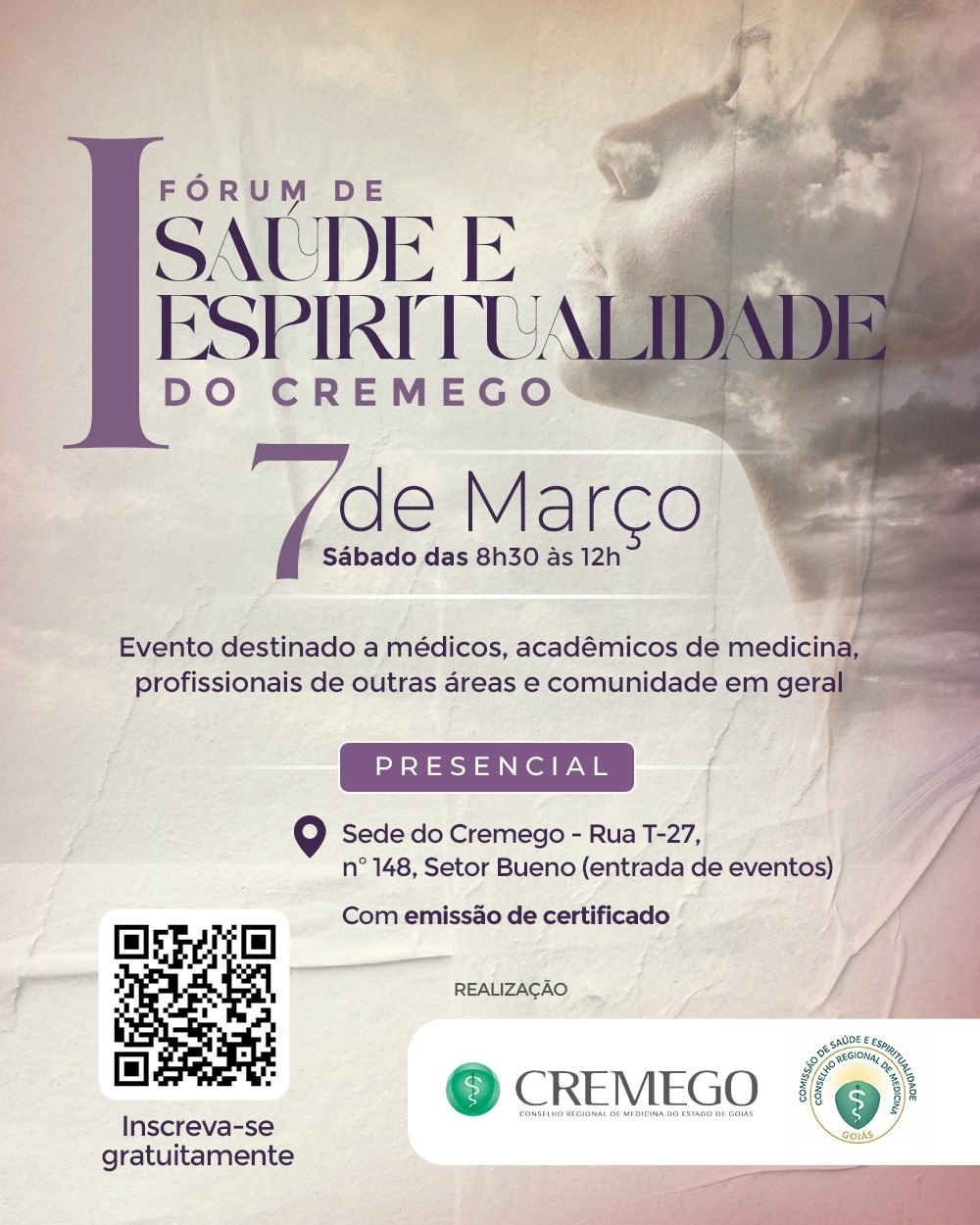 Confira a programação do I Fórum de Saúde e Espiritualidade do Cremego!